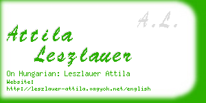 attila leszlauer business card